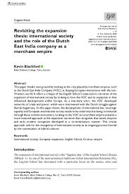 PDF) Revisiting the expansion thesis: international society and the role of  the Dutch East India company as a merchant empire | Kevin Blachford -  Academia.edu