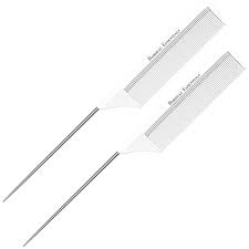 Buy 2 Pc Professional Fine-Tooth Metal Rat Tail Comb Pin Hairdressing Hair  Style Rat Tail Comb Set Ideal For All Hairs Barber Saloons Online At  Desertcartoman