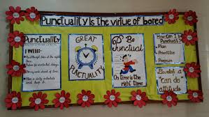 grade 1 presented punctuality on the wall classroom