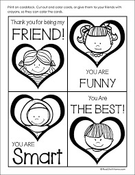 Get your card for that bff, the one you have chemistry with, or your one true love. Free Printable Valentine Cards To Color For Kids Set Of 8 Cards