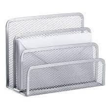 The black color mesh complements a broad range of workspace decor. Silver Mesh Letter Holder The Container Store