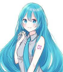 Miku S Hair Down Hatsune Miku Hatsune Kawaii Anime