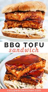 Easy Bbq Tofu Sandwich Recipe Bbq Tofu Tofu Sandwich Vegan Sandwich