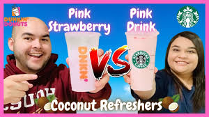 Dunkin Donuts Golden Peach Coconut Refresher Vs Starbucks Peach Green Tea With Coconut Milk Youtube