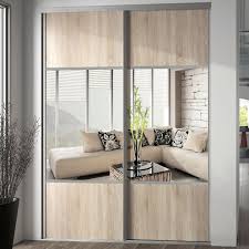 Valla Mirrored Oak Effect Sliding Wardrobe Door H 2260 Mm W 772mmbeige En 2020 Placard Coulissant Porte Placard Coulissante Portes De Placard Coulissantes Miroir
