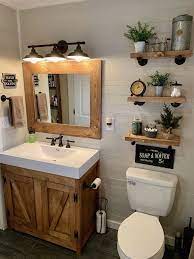 Rustic Bathroom Decoration Small Farmhouse Bathroom Small Bathroom Remodel Small Apartment Bathroom