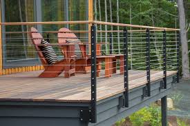 Cable railings wikiwand from upload.wikimedia.org install any railing on top of the deck boards after the decking is installed. Project 246 Side Mount Cable Railing Stairsupplies Decks And Porches Metal Deck Railing Cable Railing