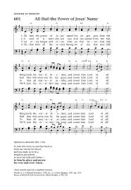 All Hail The Power Of Jesus Name Spiritual Songs Names Of Jesus Hymn Sheet Music