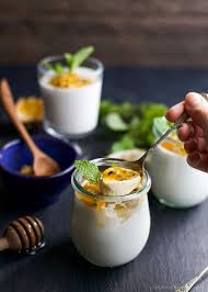 Paleo Panna Cotta With Passion Fruit Vanilla Panna Cotta Recipe Recipe Panna Cotta Recipe Passionfruit Recipes Recipes