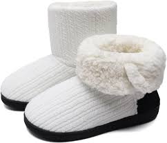 ONCAI Womens Slippers Winter Warm Comfort Knit Fleece Slippers Boots Memory  Foam Cotton-blend Ladies Wool Bedroom Shoes White UK Size 3-4:  Amazon.co.uk: Fashion