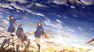 Wallpaper Sunlight Sunset Sea Anime Girls Bicycle Sky Field Clouds Tourism School Uniform Original Characters Friendship Horizon Summer Happiness Vacation Cloud Mountain Leisure Fun Daytime 1920x1080 Px Computer Wallpaper I used photoshop cs6 for drawing, after effects cs6 to animate. sunlight sunset sea anime girls