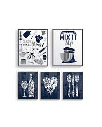 Home basics 7 piece diamond mug set 6 11 oz mugs and mug stand in navy, gray and white fun and stylish decorative display for your kitchen $16.49 ($2.75/item) in stock soon. 73 Blue Kitchen Decor Ideas In 2021 Blue Kitchen Decor Kitchen Wall Art Blue Kitchens
