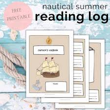 FREE Summer Reading Log for Kids Nautical Theme - Kindling Wild