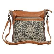 Buckskin leather company has been in the leather wholesale business since 1986 with our original website online copyright in 1994. Buy Myra Bag Dizzy Circle Upcycled Canvas Leather Small Crossbody Bag S 1556 Brown Online In Bahrain B07v1xf1n2