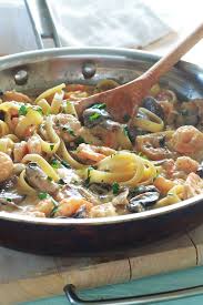 Pates Aux Crevettes Et Champignons Recette Rapide Recette Pates Crevettes Repas Facile Recette