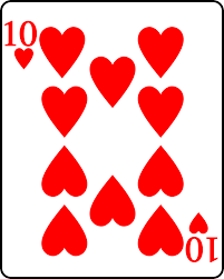 Of those that do, the most common is a solid star (as is the case with bee cards). File Playing Card Heart 10 Svg Wikimedia Commons