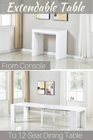 This Space Saving Table Goes From Console To 12 Seater In Seconds Space Saving Table Table For Small Space 12 Seat Dining Table