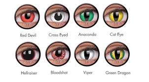 Halloween contacts, vampire contacts, scary contacts. Crazy Eyes Costume Contact Lenses Fancy Dress Halloween Lenses