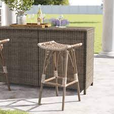Woven rattan backless counter stools. Alvah Wicker Rattan Backless Bar Counter Stool Reviews Birch Lane