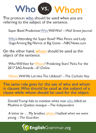 Who Vs Whom English Grammar Learn English Teaching English Grammar