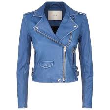 Iro Ashville Biker Jacket Jackets Blue Leather Jacket Biker Jacket