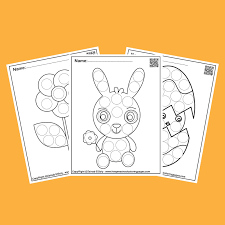 Choose your favorite spring colors! Spring Dot Marker Free Coloring Pages