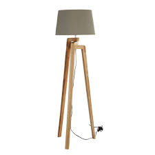 Lampadaire Trepied En Bois Et Coton H 150 Cm Nordic Maisons Du Monde Lampara De Pie Madera Lampara Madera