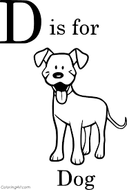 Two dogs playing with a ribbon. Letter D Coloring Pages Coloringall