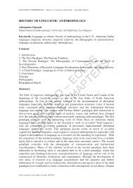 Pdf An Historical Perspective On Contemporary Linguistic Anthropology