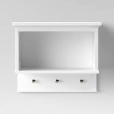 Small wall shelf with hooks. Wall Shelf With Hooks White Threshold Target