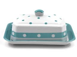 Beurrier Porcelaine Blanc Et Turquoise Beurrier Porcelaine Blanche Turquoise