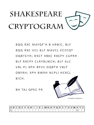 Word searches, crosswords, cryptograms, mazes, brain teasers, math games and lots of freebies. Free Printable Cryptogram Shakespeare Words Critical Thinking Activities Shakespeare