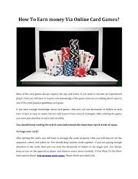 We did not find results for: How To Earn Money Via Online Card Games