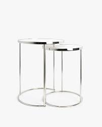 Silver Marble Nest Of Tables Set Of 2 Tavolini Decorazioni Argento