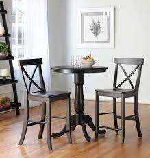 How many chairs should i get. Black Round Pub Table Set