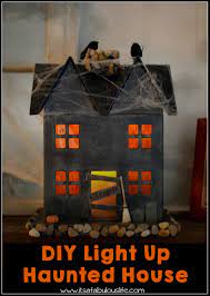 Diy Light Up Haunted House Easy Amp Fun Halloween Craft It 39 S A Fun Halloween Crafts Fun Easy Halloween Crafts Halloween Crafts
