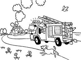 Fireman Fireman On The Way To House On Fire Coloring Page Coloring Pages For Kids Coloring Pages Fireman