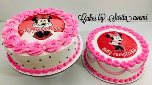 Como Decorar 2 Pasteles Para Nina De Minnie Mouse En Hoja Comestible How To Decorate A Minnie Cake Youtube