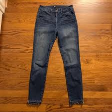3x1 High Waisted Raw Hem Blue Jean