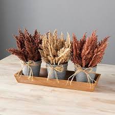 Wheat And Raffia Wooden Tray Floral Arrangement Kirklands Wooden Tray Kirkland Home Decor