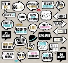 Photobooth 60th Birthday Photo Booth Props Free Printable 35 X 65th Birthday Diy Printable Photo Booth Props Birthday Photo Booths Photo Booth Props Birthday Photobooth Props Printable