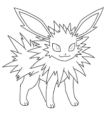 Jolteon Is Smiling Coloring Page Kids Play Color Pokemon Coloring Pokemon Coloring Pages Coloring Pages