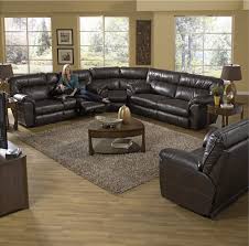 Ryan 3 Piece Reclining Sectional At Hom Furniture Reclining Sectional Living Room Leather Nailhead Living Room
