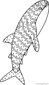 Coloring pages for shark (animals) ➜ tons of free drawings to color. Whale Shark Coloring Pages Coloringall