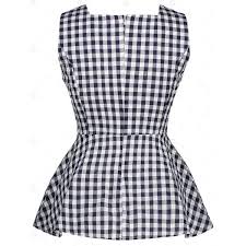Black And White Plaid Tank Top Drawstring Flare Plaid Tank Top 14 Liked On Polyvore Featuring Tops Shirt Top Blue Plaid Shirt Blue Top Drawstr Plaid Tank Top Plaid Tanks Flare Shirt