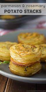 Parmesan Rosemary Potato Stacks Sweet Peas Saffron Potato Recipes Side Dishes Recipes Potato Side Dishes