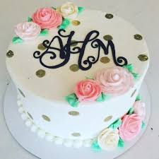 A pleasant day to all i'm creating a beautiful colored pastel flower cake in vanilla and chocolate sponge covering in a butter. Pastel Floral Monogrammed Hello Gorgeous Cake Hayley Cakes And Cookieshayley Cakes And Cookies