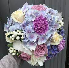 Lilac Hydrangea Carnations Roses And Bouvardia Bridal Bouquet Flower Bouquet Wedding Luxury Bouquet Bouvardia Bridal Bouquet