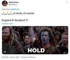 Here's how many times scotland have won at wembley. Freedooooom Scotland Fans Share Braveheart Heavy Memes After Historic Six Nations Win Over England Daily Mail Online