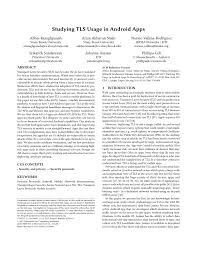 Maybe you would like to learn more about one of these? Pdf Studying Tls Usage In Android Apps
